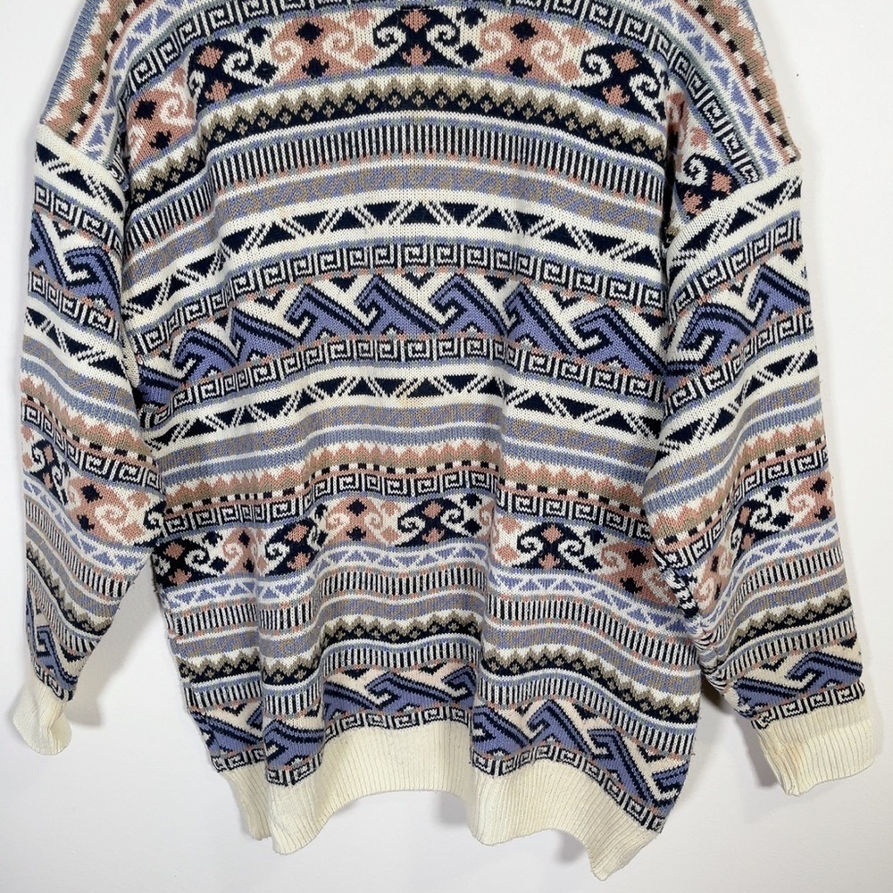Men's Multicolor Patterned Sweater - Picture 3 of 16
